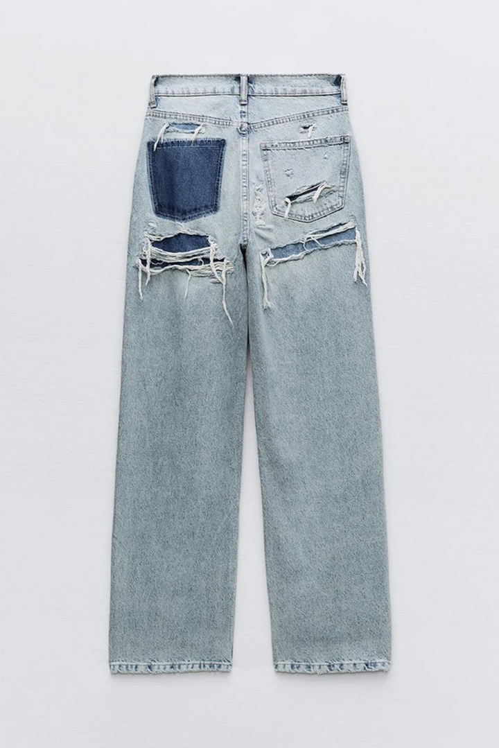 Roxy | Jeans Vintage Effilochés à Taille Haute