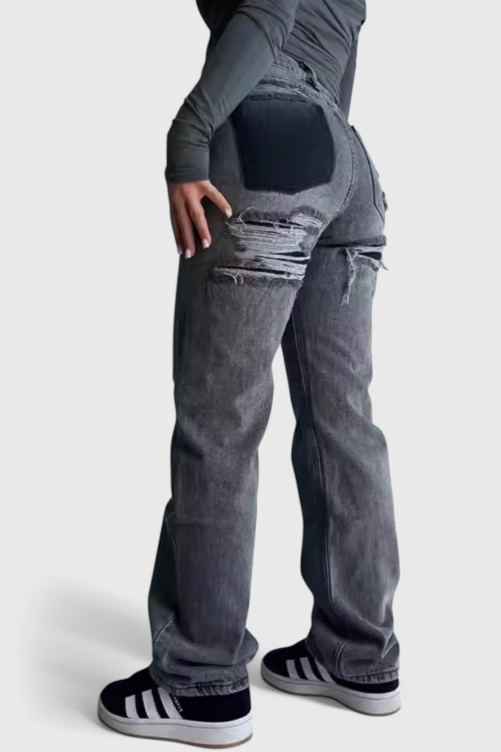 Roxy | Jeans Vintage Effilochés à Taille Haute