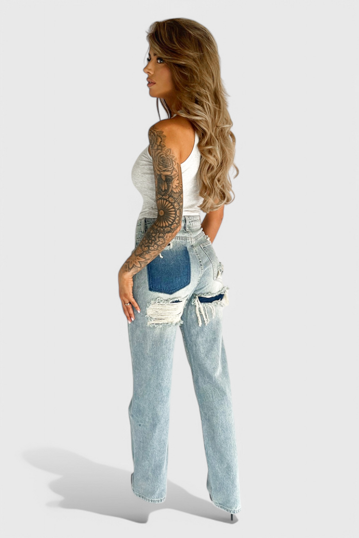 Roxy | Jeans Vintage Effilochés à Taille Haute
