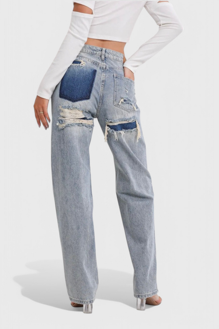 Roxy | Jeans Vintage Effilochés à Taille Haute