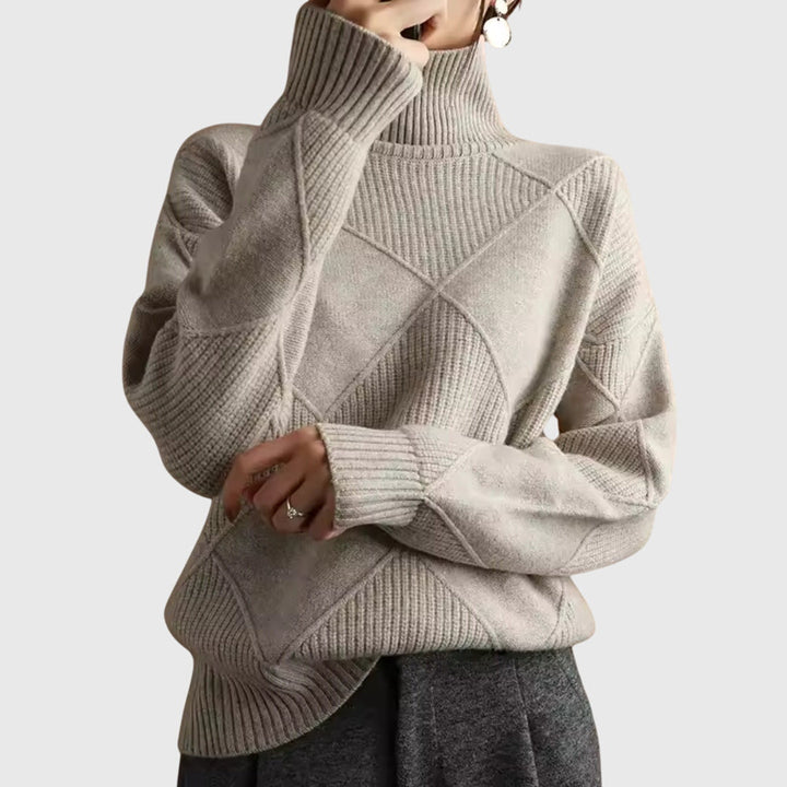 Lauren | Pull en cachemire de luxe à col montant