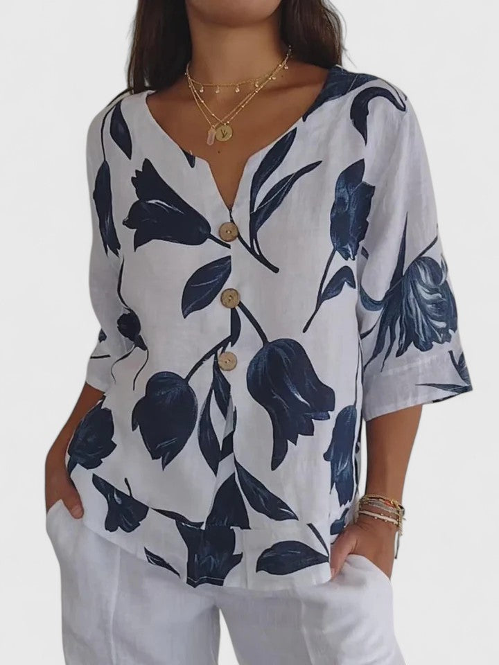 Laura | Blouse Confortable avec Décolleté en V