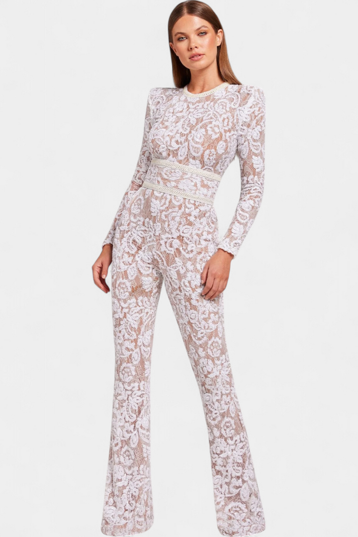 Jimena | Combinaison en Dentelle avec Paillettes et Ceinture