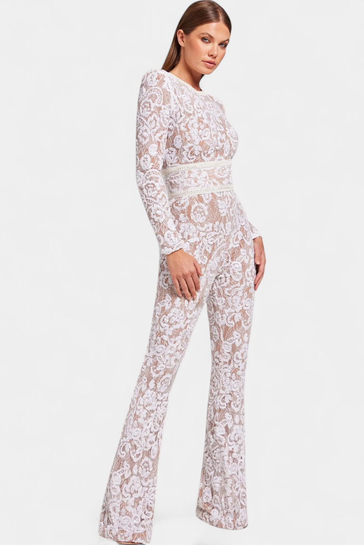 Jimena | Combinaison en Dentelle avec Paillettes et Ceinture
