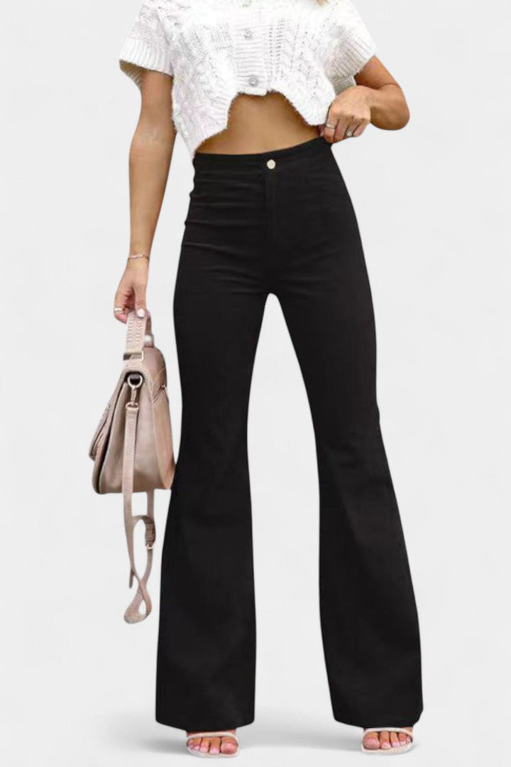 Kiara | Pantalons en Velours à Taille Haute et Jambes Larges