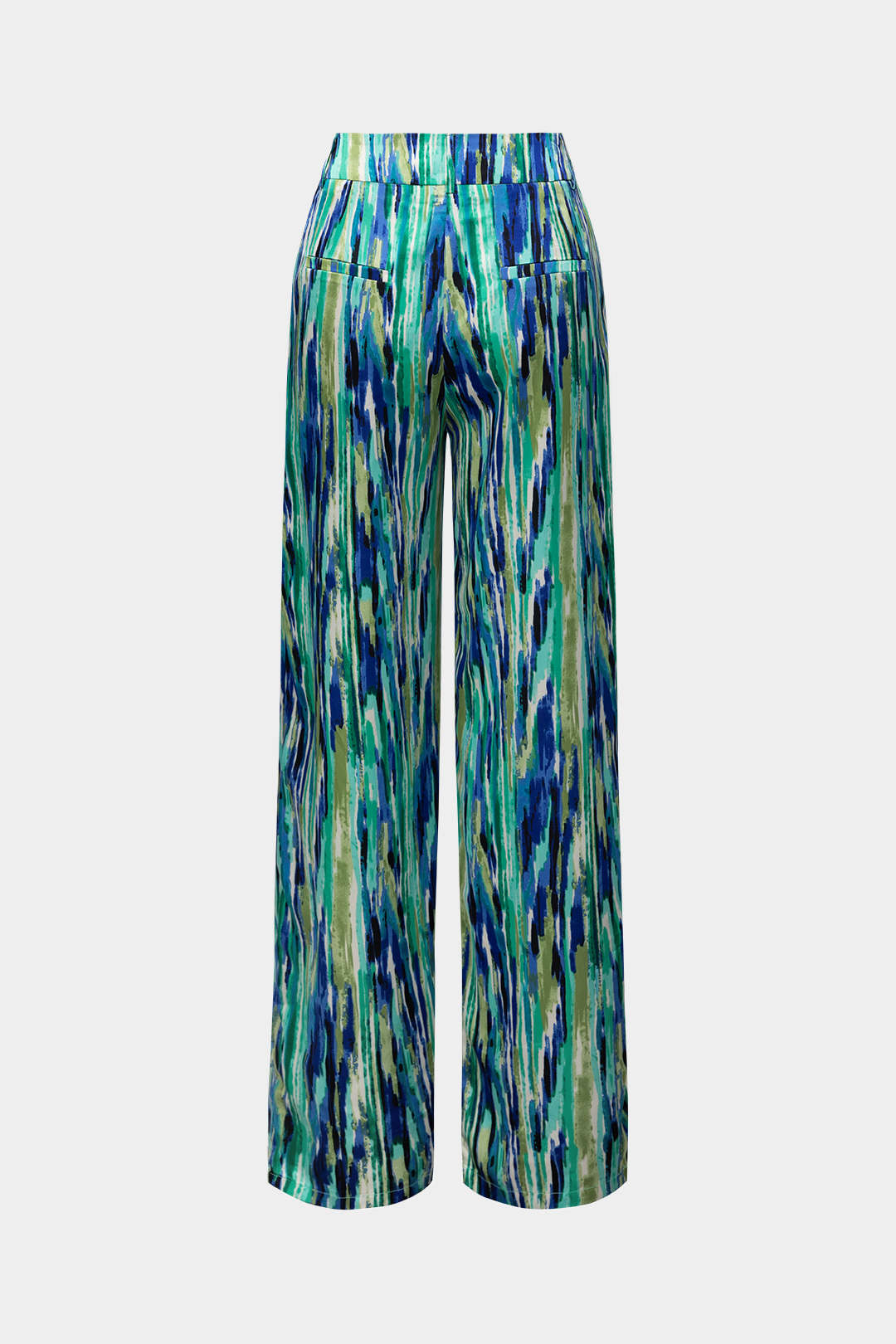 Inna | Pantalons Droits Taille Haute avec Imprimé Marbré