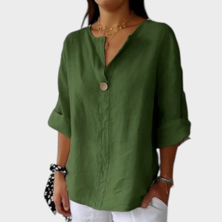 Zamma | Blouse en lin avec col en V