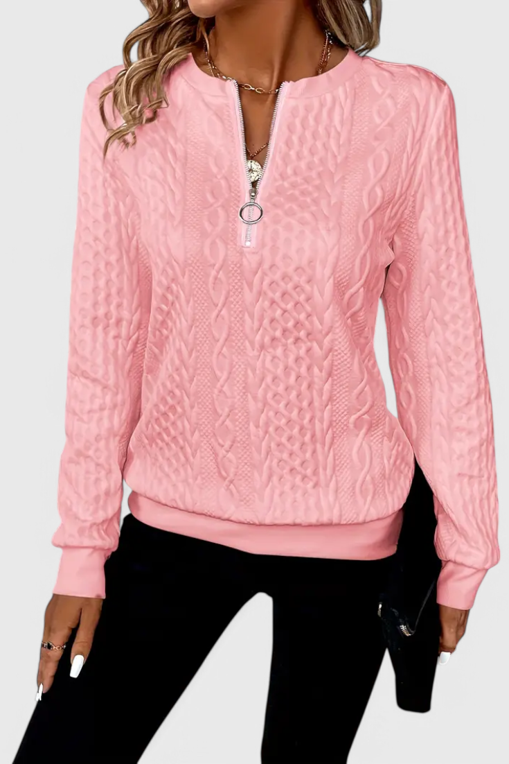 Zoey | Pull en Maille avec Fermeture Éclair Douce