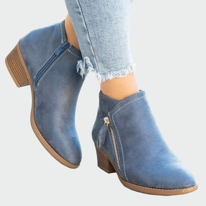 Claudia | Bottes en cuir orthopédique premium avec talon confortable