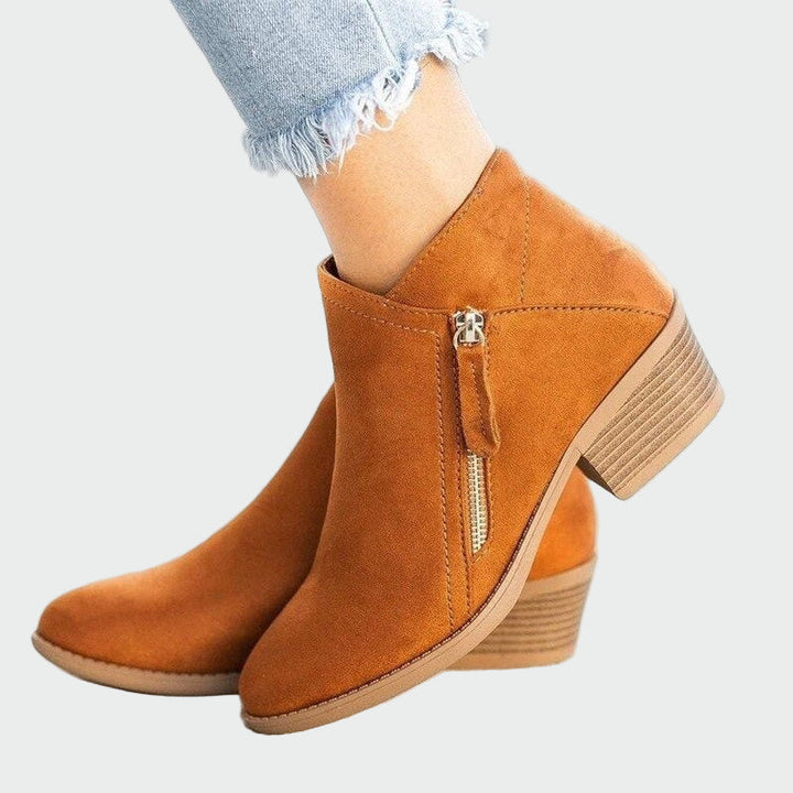 Claudia | Bottes en cuir orthopédique premium avec talon confortable