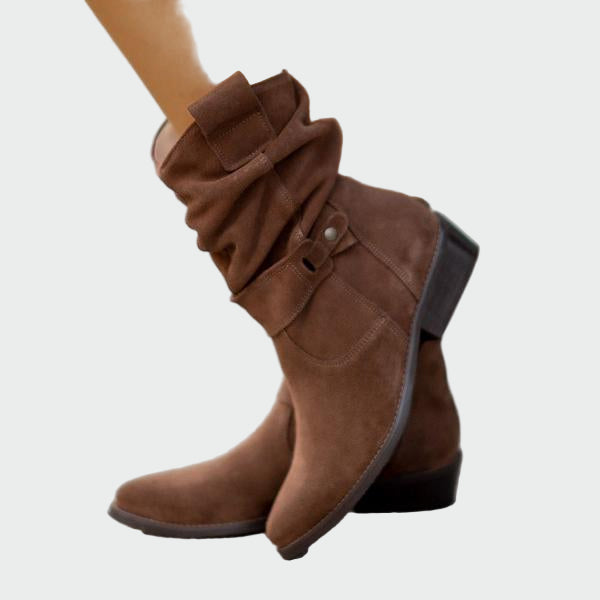 Eva | Bottes Casual en Suède Douce avec Détail Moderne