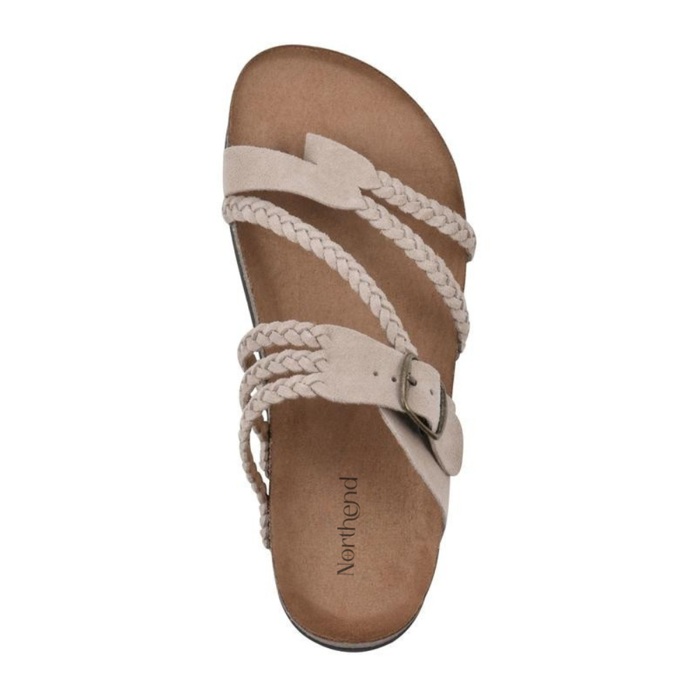 Bronte | Sandales Plates avec Bandes Tressées et Boucle