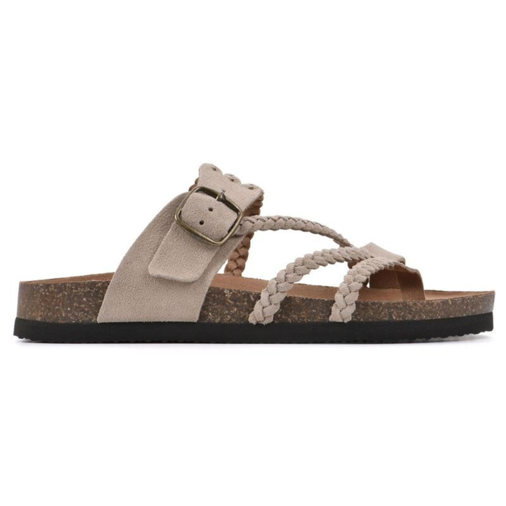 Bronte | Sandales Plates avec Bandes Tressées et Boucle