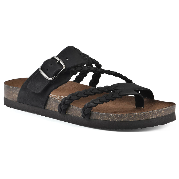 Bronte | Sandales Plates avec Bandes Tressées et Boucle
