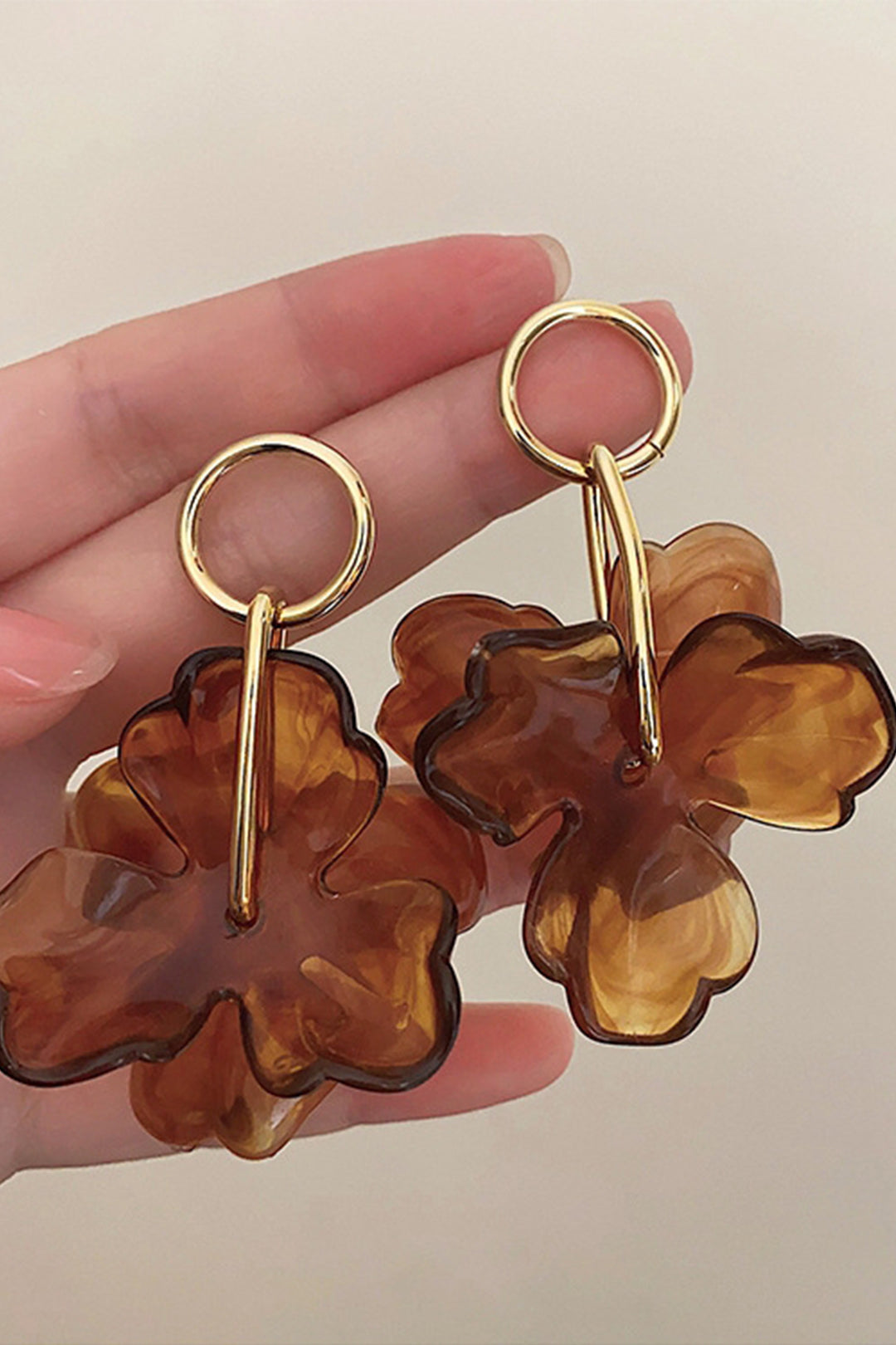 Boucles d'Oreilles avec Pendentif en Fleur