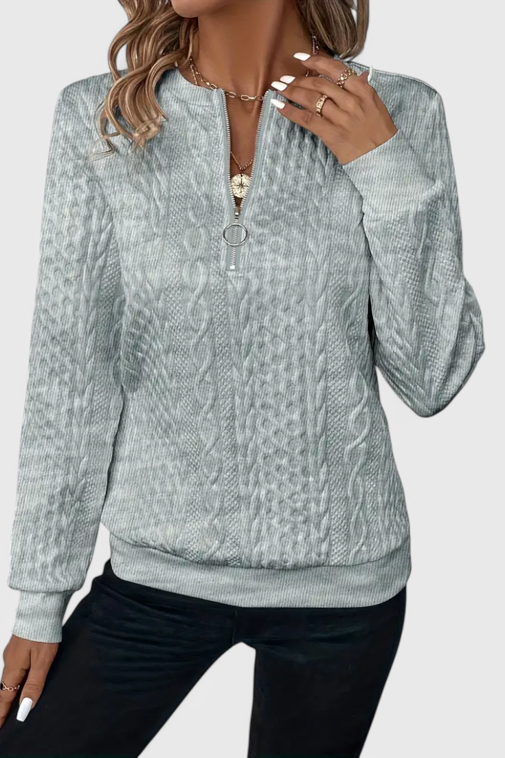 Zoey | Pull en Maille avec Fermeture Éclair Douce