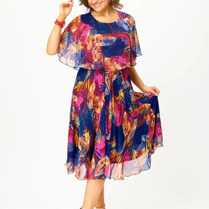 Barbara | Robe Midi en Chiffon Fluide