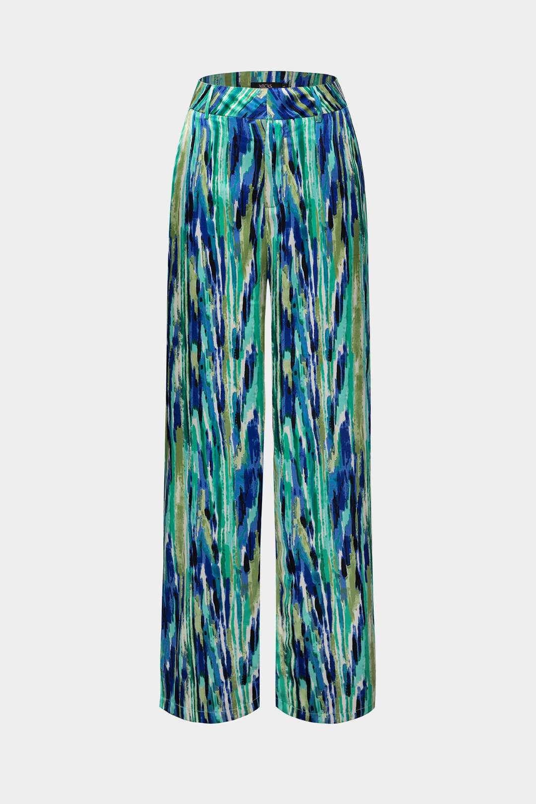 Inna | Pantalons Droits Taille Haute avec Imprimé Marbré