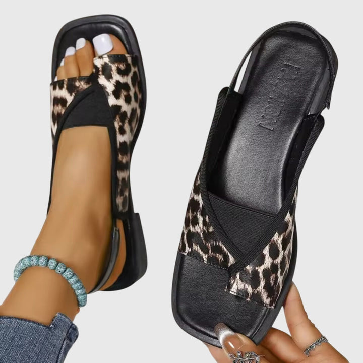 Talia | Sandales Plates Slingback Orthopédiques à Bout Ouvert