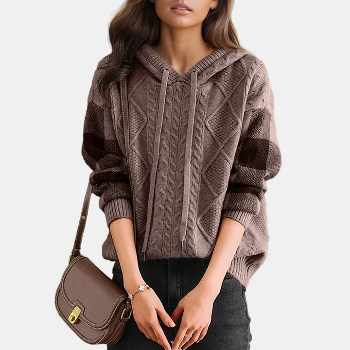 Emily | Sweat à Capuche en Tricot Cablé