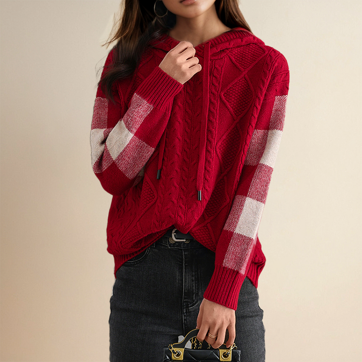 Emily | Sweat à Capuche en Tricot Cablé
