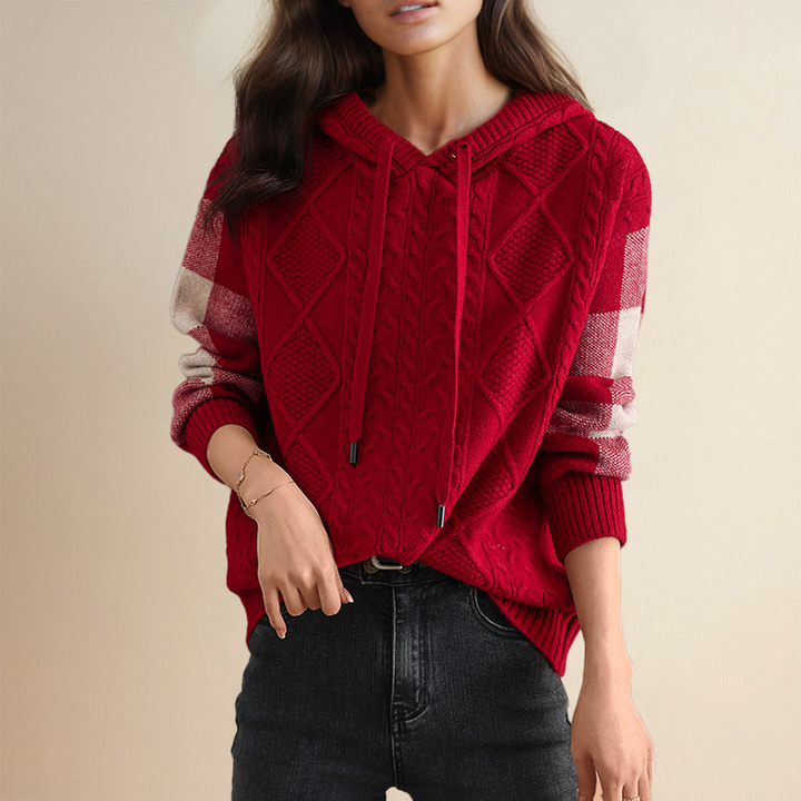 Emily | Sweat à Capuche en Tricot Cablé