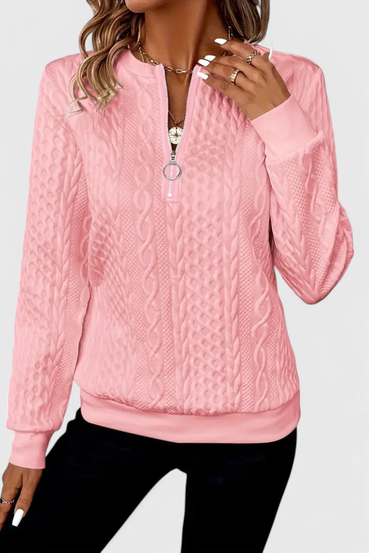 Zoey | Pull en Maille avec Fermeture Éclair Douce