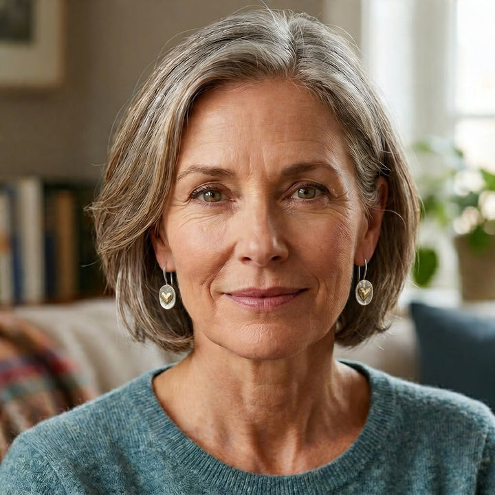 Boucles d'oreilles Vintage en Forme de Cœur