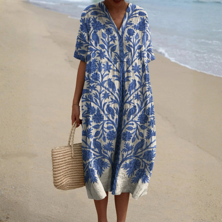 Esmeralda - Robe Bleue Brodée