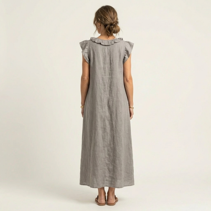 Josette | Robe Maxi avec Décolleté en V et Volants