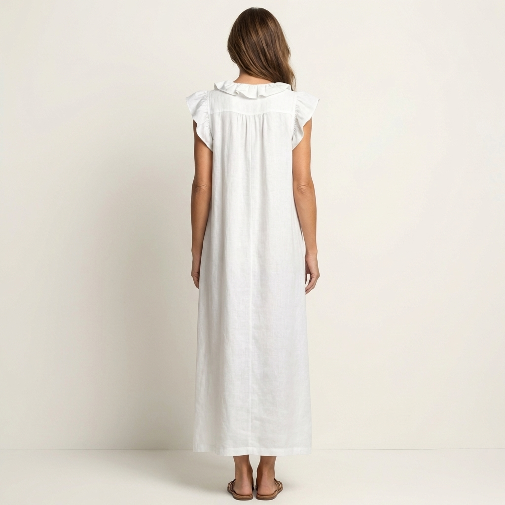 Josette | Robe Maxi avec Décolleté en V et Volants