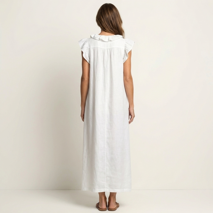 Josette | Robe Maxi avec Décolleté en V et Volants
