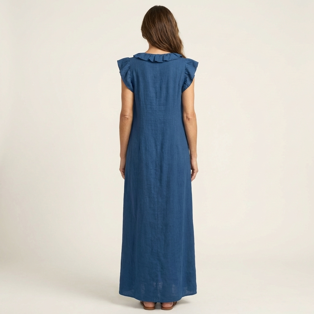 Josette | Robe Maxi avec Décolleté en V et Volants