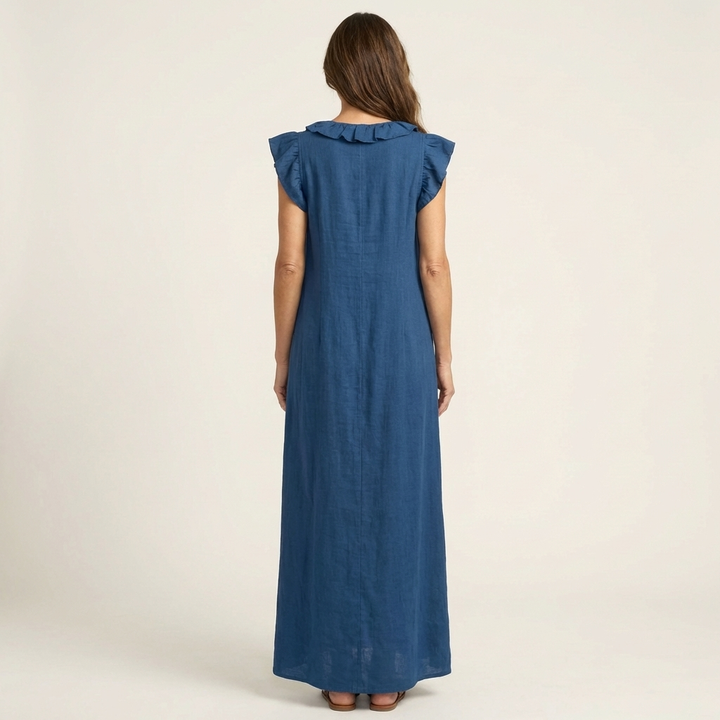 Josette | Robe Maxi avec Décolleté en V et Volants