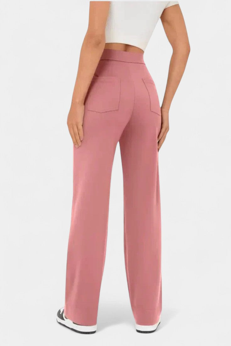 Nova | Pantalons Droits Taille Haute et Élastiques