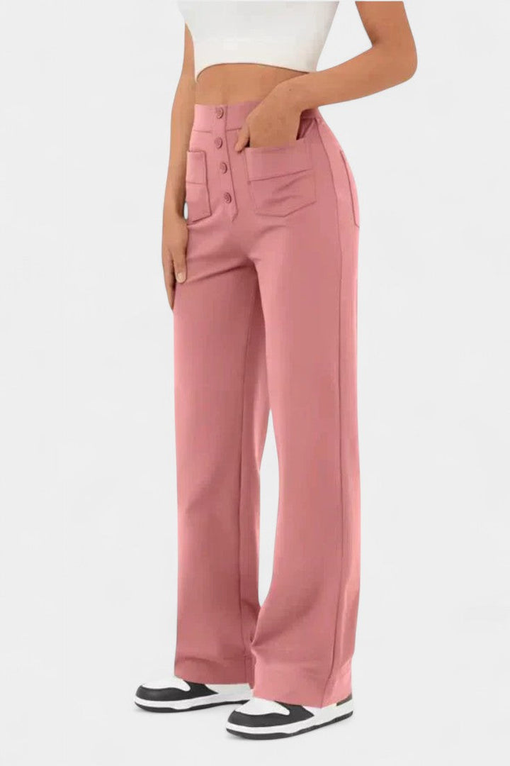 Nova | Pantalons Droits Taille Haute et Élastiques