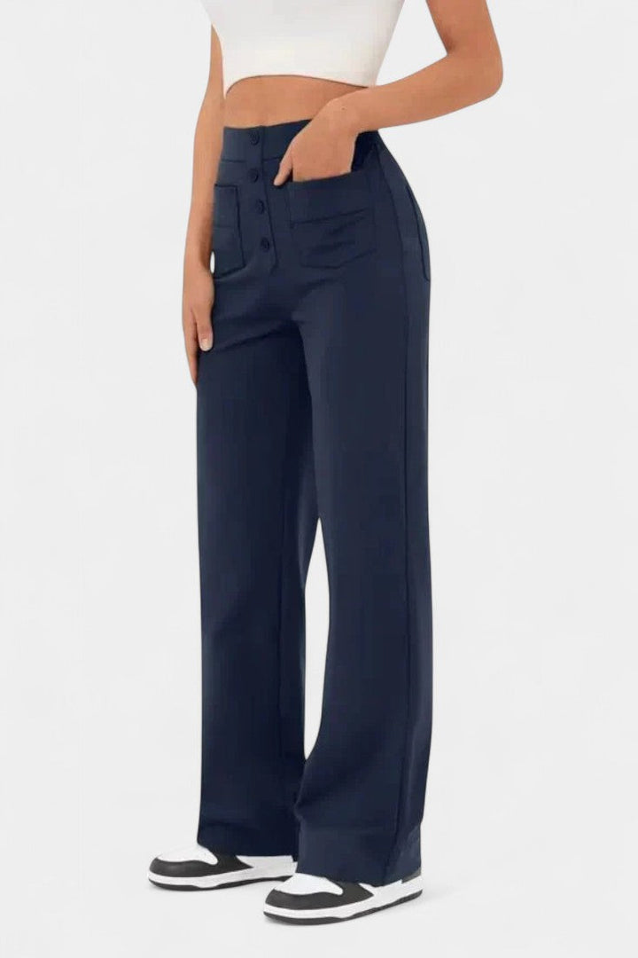 Nova | Pantalons Droits Taille Haute et Élastiques
