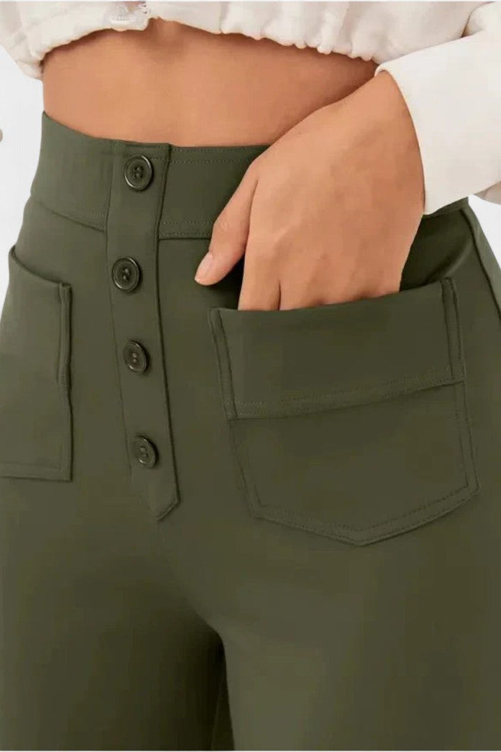 Nova | Pantalons Droits Taille Haute et Élastiques