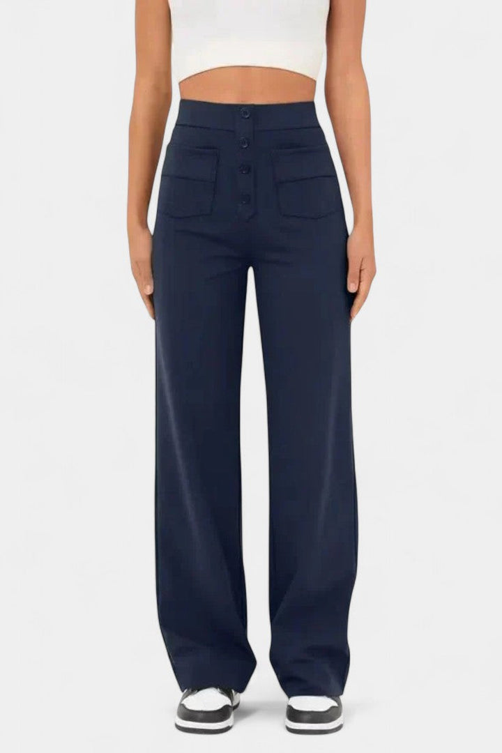 Nova | Pantalons Droits Taille Haute et Élastiques
