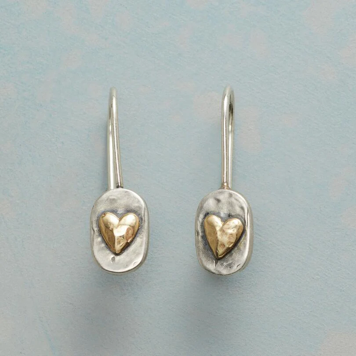 Boucles d'oreilles Vintage en Forme de Cœur
