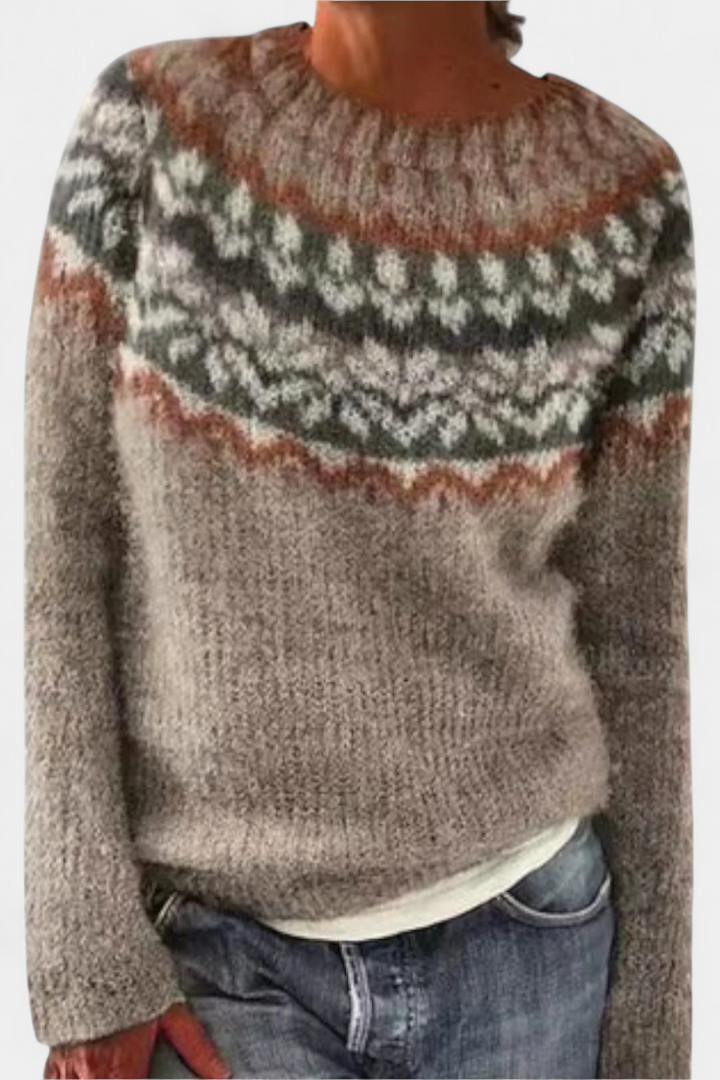 Jolessa | Pull en Tricot avec Imprimé Nordique