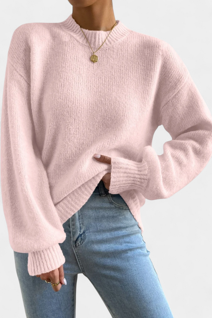 Mae | Pull à Col Rond avec Manches Bouffantes