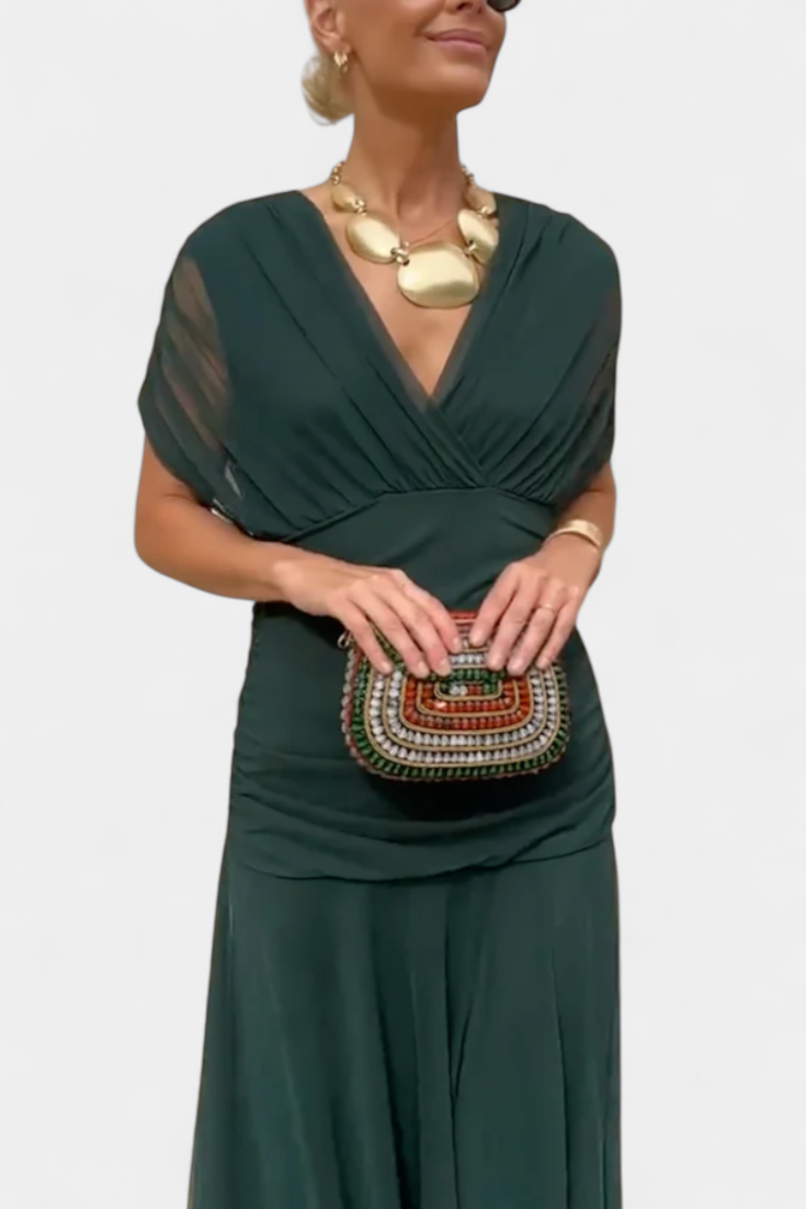Florena | Robe Maxi Florale avec Décolleté en V
