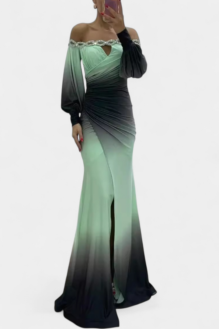 Julitta | Robe Maxi Ombre avec Épaules Dégagées