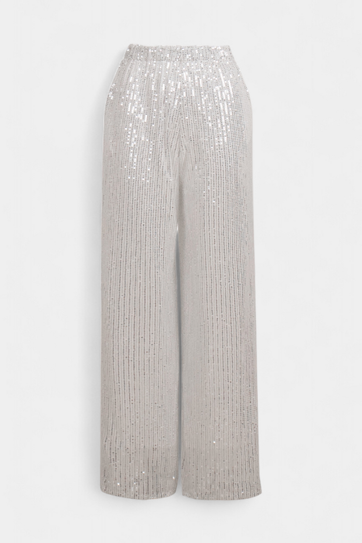 Elva | Pantalons en Sequins Taille Haute et Coupe Ample