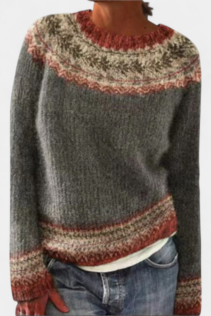 Jolessa | Pull en Tricot avec Imprimé Nordique