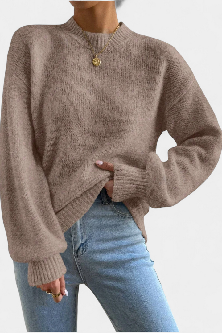 Mae | Pull à Col Rond avec Manches Bouffantes