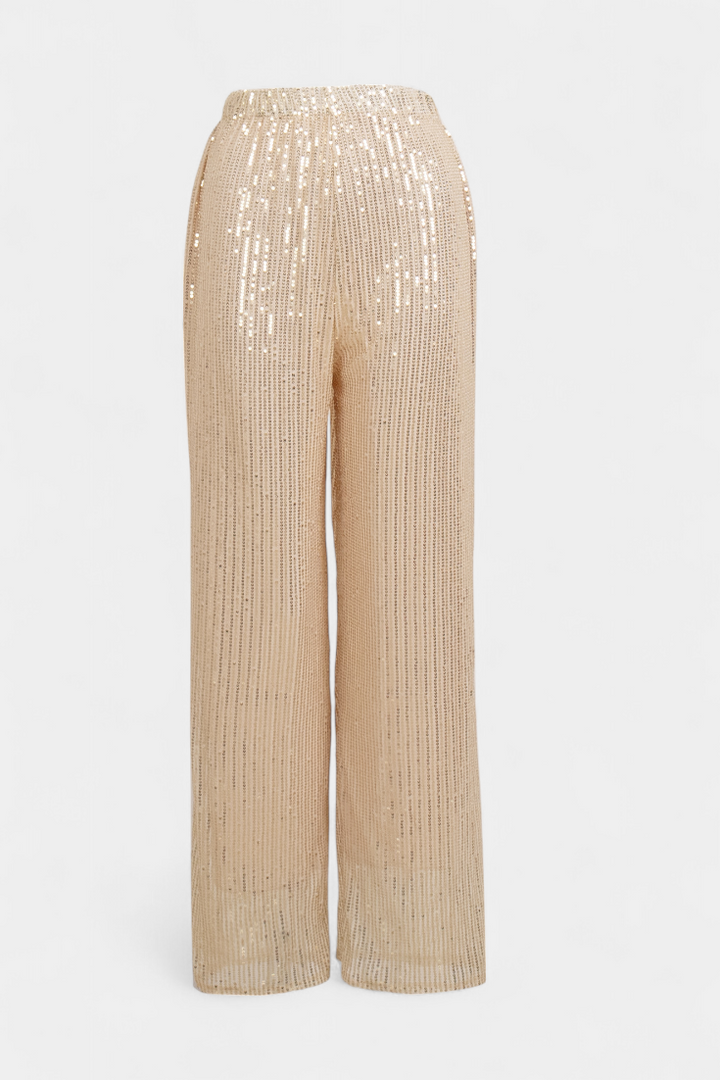 Elva | Pantalons en Sequins Taille Haute et Coupe Ample