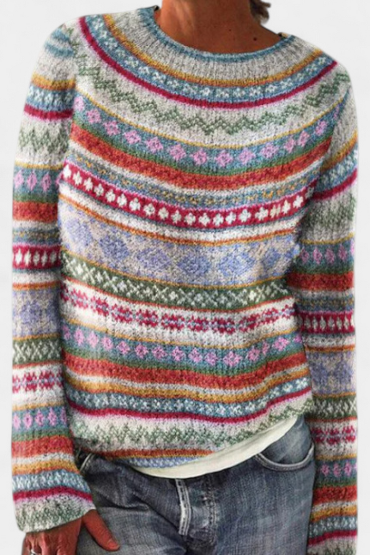 Jolessa | Pull en Tricot avec Imprimé Nordique
