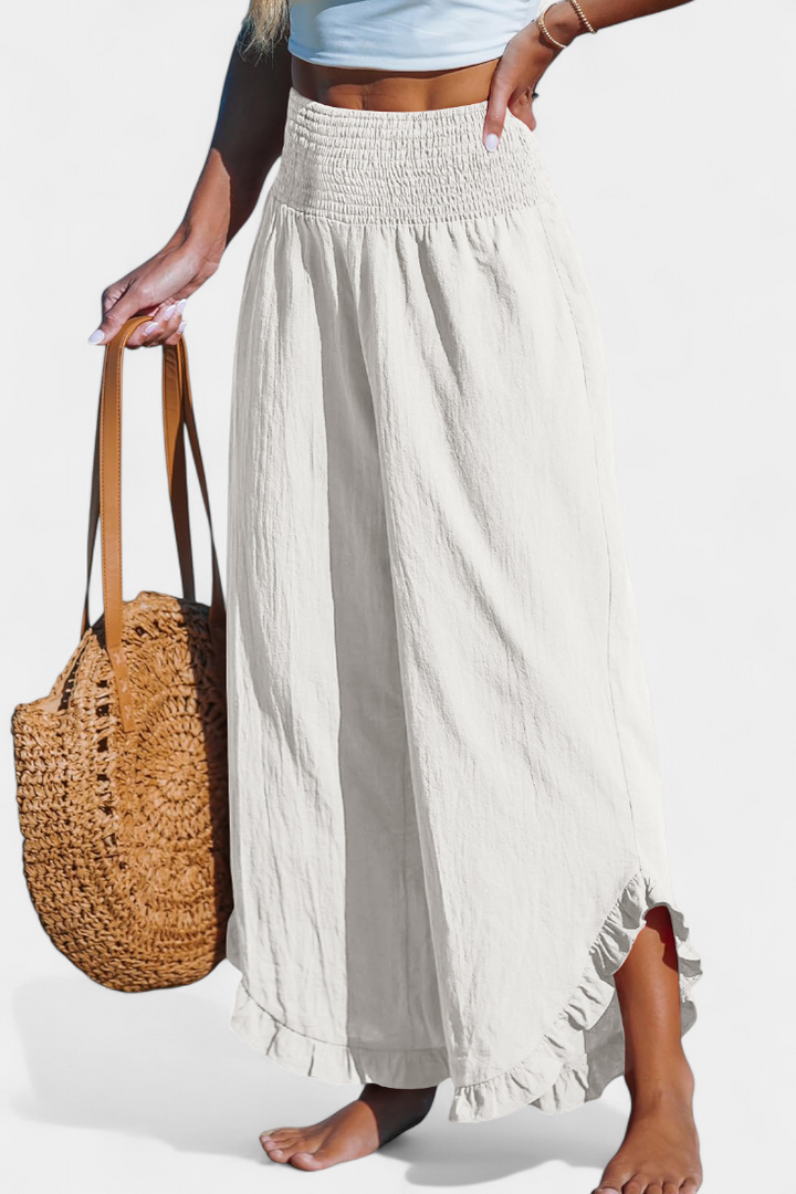 Justina | Pantalon Palazzo avec Volants et Taille Haute